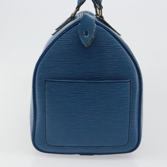 LOUIS VUITTON Epi Speedy 35 Hand Bag Toledo Blue M42995 LV Auth 183445