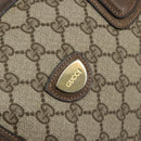 GUCCI GG Supreme Boston Bag PVC Beige Gold Auth 183447-17