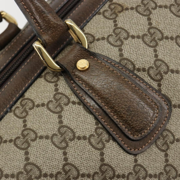 GUCCI GG Supreme Boston Bag PVC Beige Gold Auth 183447