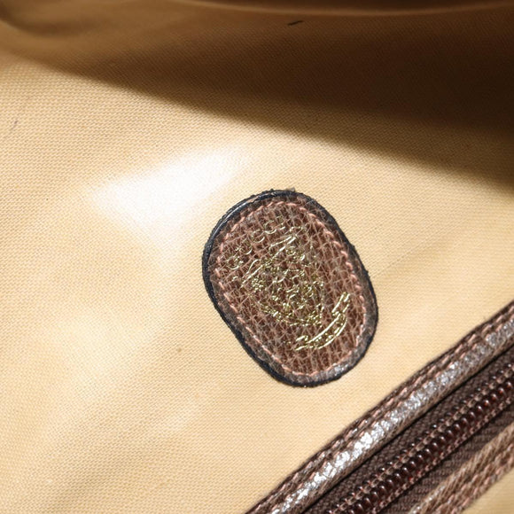GUCCI GG Supreme Boston Bag PVC Beige Gold Auth 183447