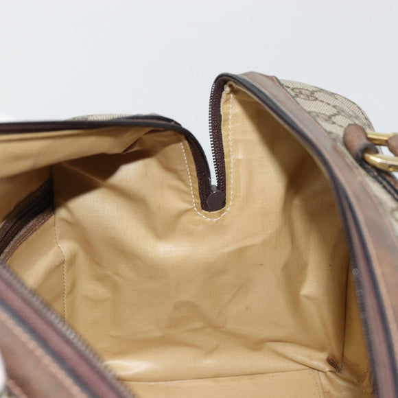 GUCCI GG Supreme Boston Bag PVC Beige Gold Auth 183447