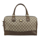 GUCCI GG Supreme Boston Bag PVC Beige Gold Auth 183447-13