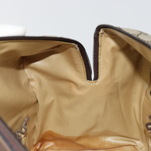 GUCCI GG Supreme Boston Bag PVC Beige Gold Auth 183447