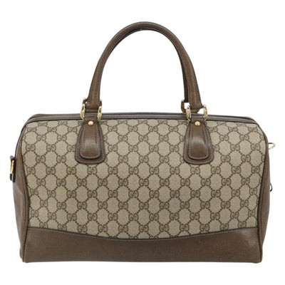 GUCCI GG Supreme Boston Bag PVC Beige Gold Auth 183447 - 0