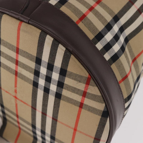 Burberrys Nova Check Purse Shoulder Bag Canvas Beige Auth 183449A