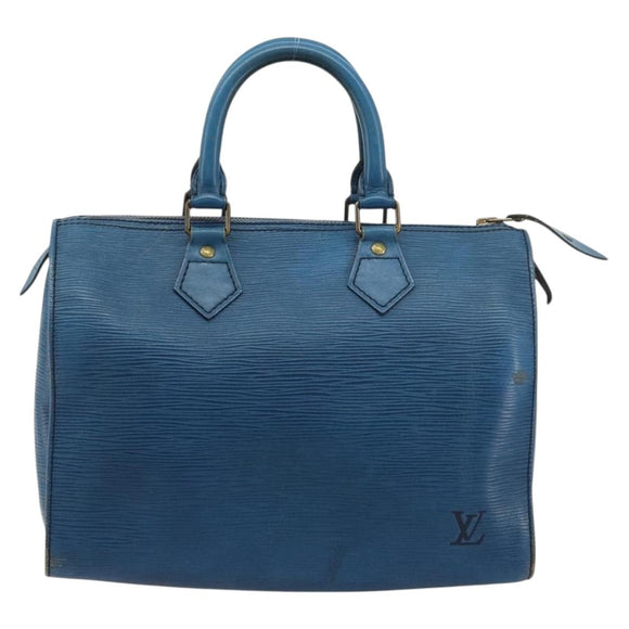 LOUIS VUITTON Epi Speedy 25 Hand Bag Toledo Blue M43015 LV Auth 183450
