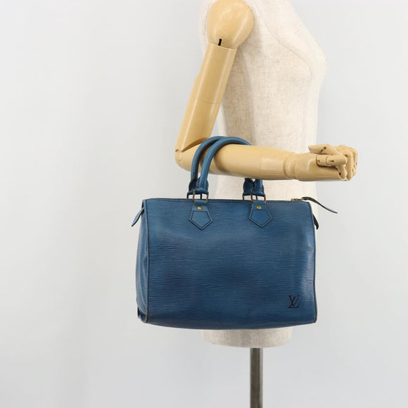 LOUIS VUITTON Epi Speedy 25 Hand Bag Toledo Blue M43015 LV Auth 183450