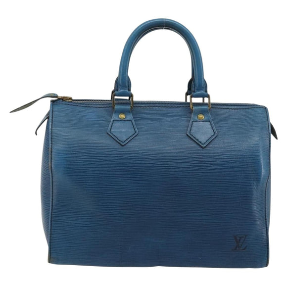 LOUIS VUITTON Epi Speedy 25 Hand Bag Toledo Blue M43015 LV Auth 183450