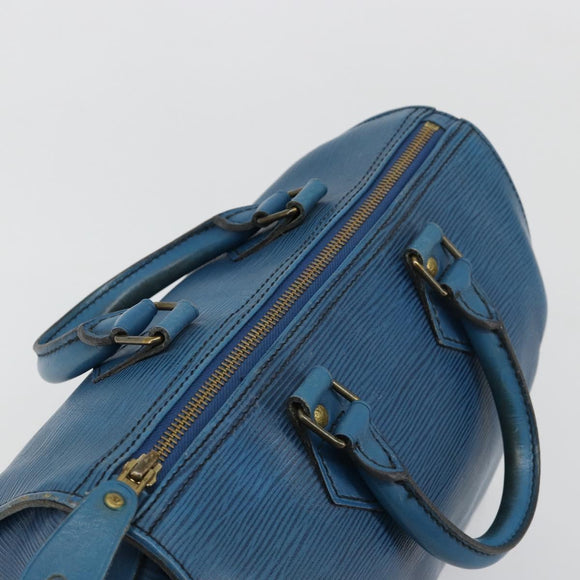 LOUIS VUITTON Epi Speedy 25 Hand Bag Toledo Blue M43015 LV Auth 183450