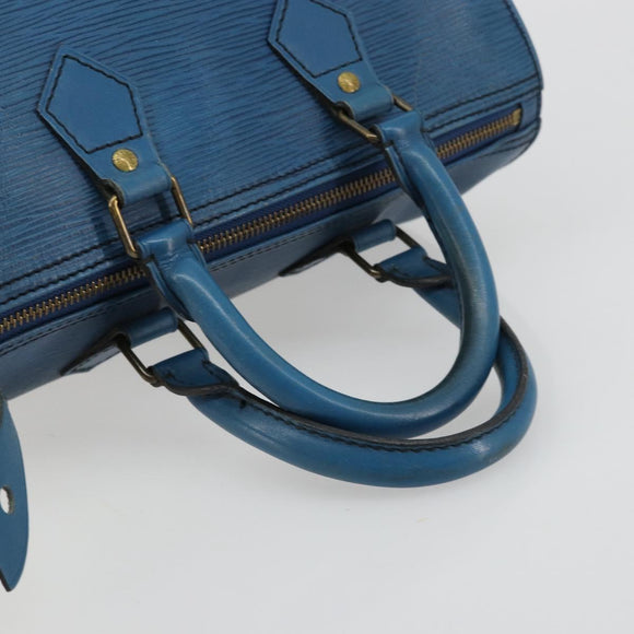 LOUIS VUITTON Epi Speedy 25 Hand Bag Toledo Blue M43015 LV Auth 183450