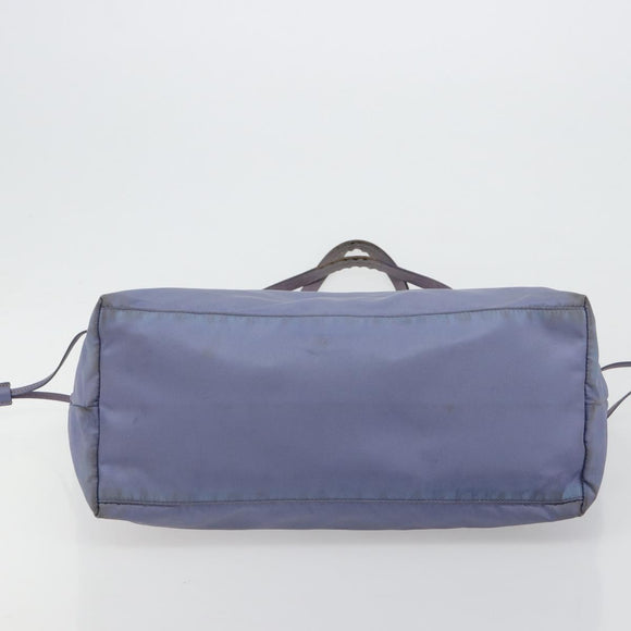 PRADA Tote Bag Nylon Purple Silver Auth 183451