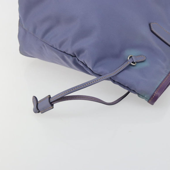 PRADA Tote Bag Nylon Purple Silver Auth 183451