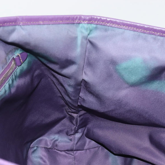 PRADA Tote Bag Nylon Purple Silver Auth 183451