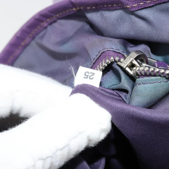 PRADA Tote Bag Nylon Purple Silver Auth 183451