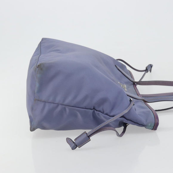 PRADA Tote Bag Nylon Purple Silver Auth 183451