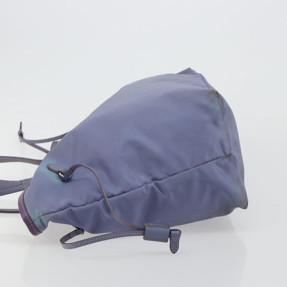 PRADA Tote Bag Nylon Purple Silver Auth 183451