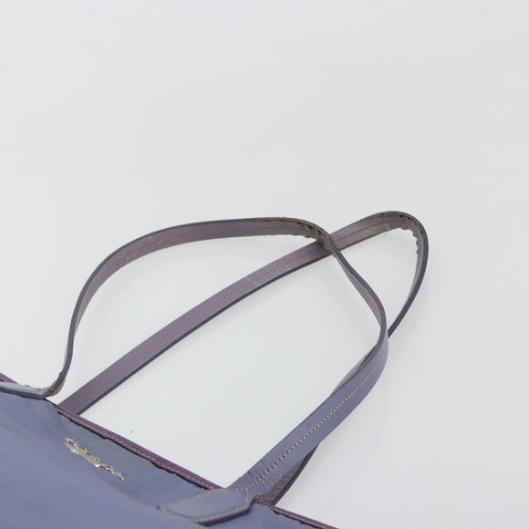 PRADA Tote Bag Nylon Purple Silver Auth 183451
