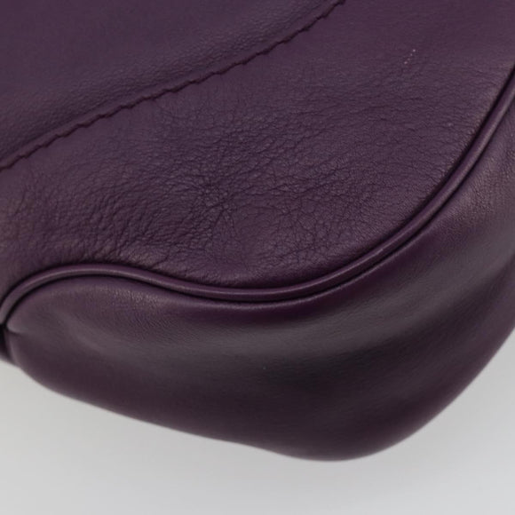 GUCCI Jackie Shoulder Bag Leather Purple Gold 277520 Auth 183452V