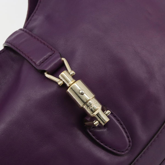 GUCCI Jackie Shoulder Bag Leather Purple Gold 277520 Auth 183452V