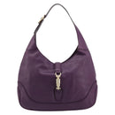 GUCCI Jackie Shoulder Bag Leather Purple Gold 277520 Auth 183452V-2
