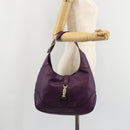 GUCCI Jackie Shoulder Bag Leather Purple Gold 277520 Auth 183452V-23