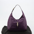 GUCCI Jackie Shoulder Bag Leather Purple Gold 277520 Auth 183452V-24