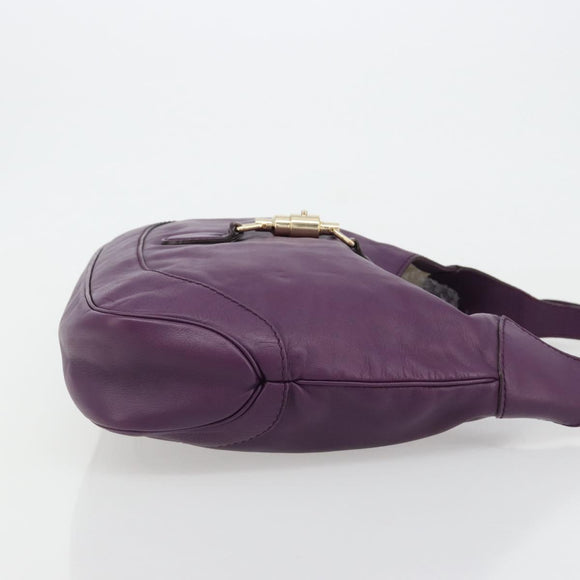 GUCCI Jackie Shoulder Bag Leather Purple Gold 277520 Auth 183452V