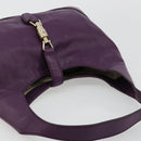 GUCCI Jackie Shoulder Bag Leather Purple Gold 277520 Auth 183452V-6