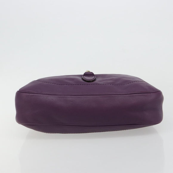 GUCCI Jackie Shoulder Bag Leather Purple Gold 277520 Auth 183452V