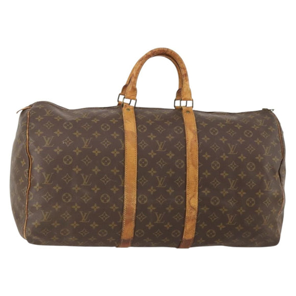 LOUIS VUITTON Monogram Keepall 55 Boston Bag M41424 LV Auth 183454
