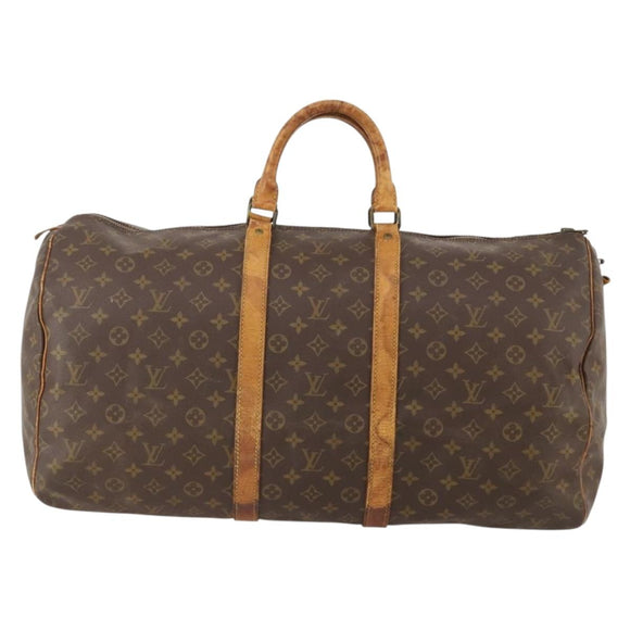 LOUIS VUITTON Monogram Keepall 55 Boston Bag M41424 LV Auth 183454