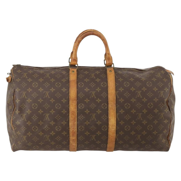 LOUIS VUITTON Monogram Keepall 55 Boston Bag M41424 LV Auth 183454