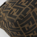 FENDI Zucca Canvas Mamma Baguette Shoulder Bag Black Brown Silver Auth 183462V-15