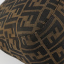 FENDI Zucca Canvas Mamma Baguette Shoulder Bag Black Brown Silver Auth 183462V-17