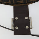 FENDI Zucca Canvas Mamma Baguette Shoulder Bag Black Brown Silver Auth 183462V-11