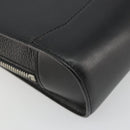 CARTIER Clutch Bag Leather Black Silver Auth 183463A-16