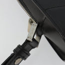 CARTIER Clutch Bag Leather Black Silver Auth 183463A-9