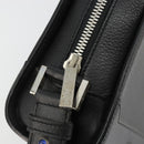 CARTIER Clutch Bag Leather Black Silver Auth 183463A-10