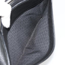 CARTIER Clutch Bag Leather Black Silver Auth 183463A-21