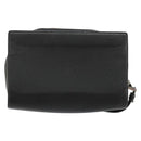 CARTIER Clutch Bag Leather Black Silver Auth 183463A-2