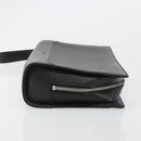 CARTIER Clutch Bag Leather Black Silver Auth 183463A-3