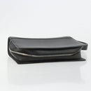 CARTIER Clutch Bag Leather Black Silver Auth 183463A-5