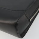 CARTIER Clutch Bag Leather Black Silver Auth 183463A-7