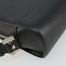 CARTIER Clutch Bag Leather Black Silver Auth 183463A-14
