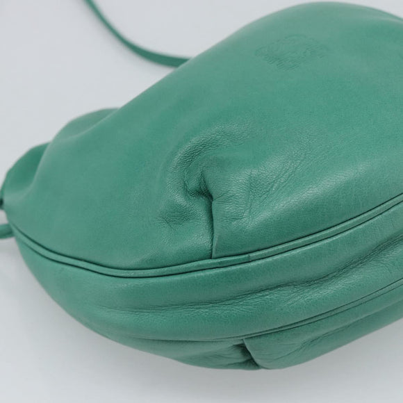 LOEWE Anagram Purse Shoulder Bag Leather Green Auth 183470