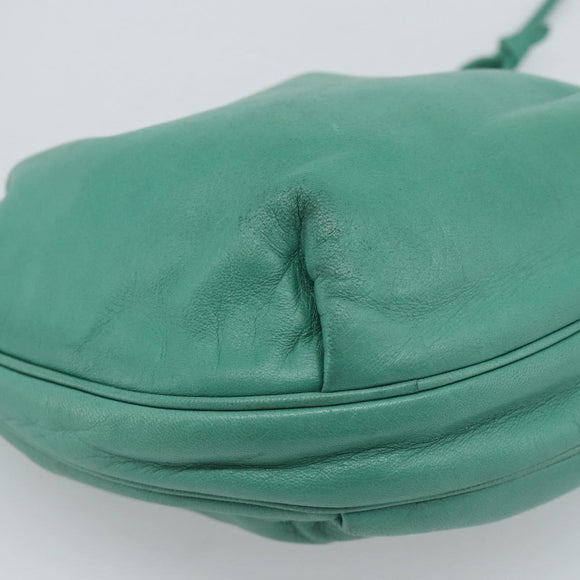 LOEWE Anagram Purse Shoulder Bag Leather Green Auth 183470