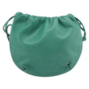 LOEWE Anagram Purse Shoulder Bag Leather Green Auth 183470-13