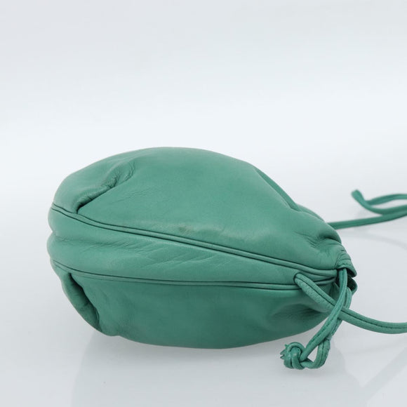 LOEWE Anagram Purse Shoulder Bag Leather Green Auth 183470