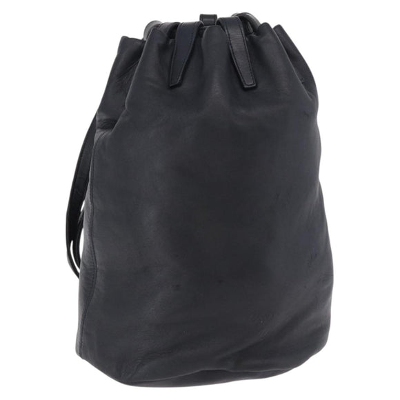 LOEWE Anagram Purse Shoulder Bag Leather Black Auth 183471A