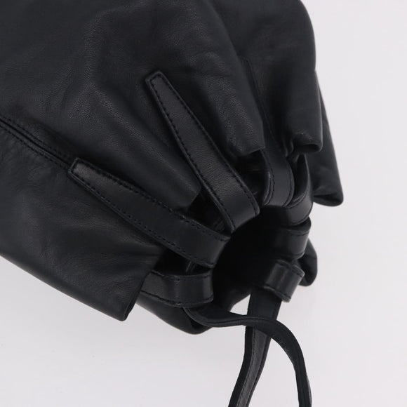 LOEWE Anagram Purse Shoulder Bag Leather Black Auth 183471A
